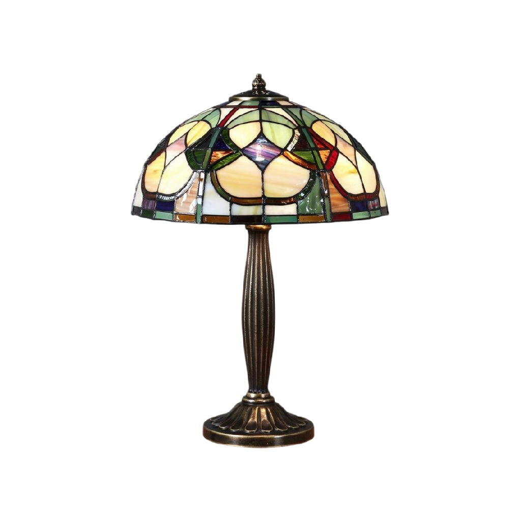 **Technische titel in het Nederlands: Vintage Tiffany-stijl lamp met kleurrijk glas**